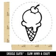 thumbnail image 2 of Hand Drawn Cute Ice Cream Cone Doodle Self-Inking Rubber Stamp Ink Stamper - Black Ink - Small 3/4 Inch, 2 of 7