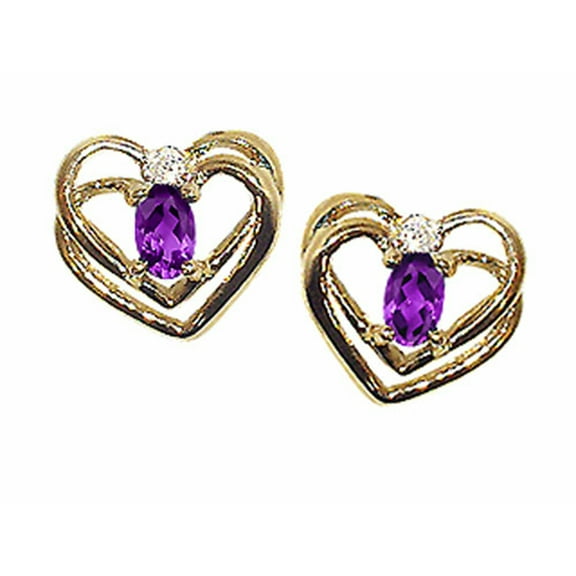 Tommaso Design� Oval 5x3mm Genuine Amethyst Earrings