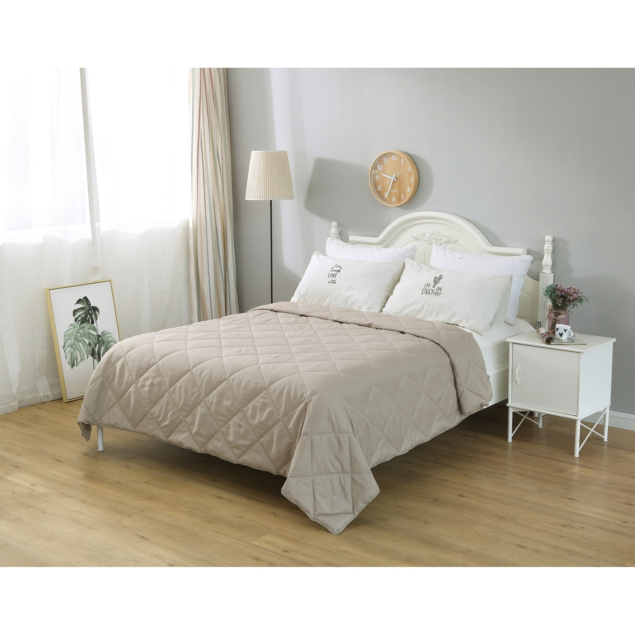 St. James Home Microfiber Nano Blanket, Tan, Full/Queen