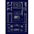 thumbnail image 2 of Buhlmann, J. 11x14 Gold Ornate Wood Framed with Double Matting Museum Art Print Titled - Ionic Capitals (Blueprint), 2 of 4