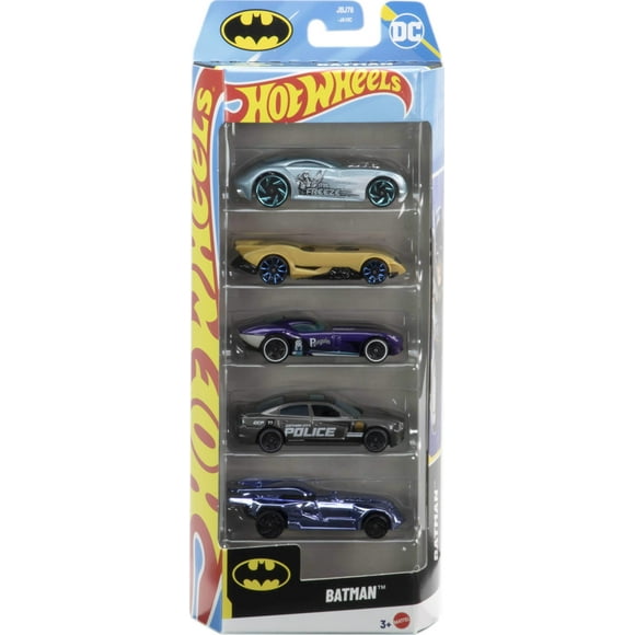 Set de coches de juguete Hot Wheels Batman, paquete de 5 unidades, 1:64, fundido a presión con Batmo