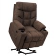 thumbnail image 1 of Gymax Power Lift Massage Recliner Chair with Remote Control, Brown, 1 of 10