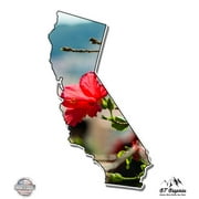 California Cali Shape Hibiscus Beautiful - 3" Vinyl Sticker - For Car Laptop I-Pad Phone Helmet Hard Hat - Waterproof Decal