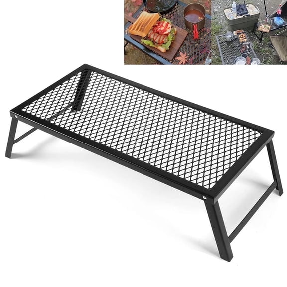 Camp over Fire Grill ,Folding Campfire Grill Cooking Grill Grates Steel Grill Grates for Outdoor BBQ Picnic Open Flame Cooking