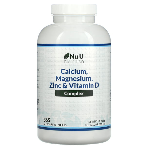 Nu Nutrition Calcium, Magnesium, Zinc & Vitamin Complex, 365 Vegetarian Tablets - Walmart.com