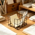 thumbnail image 3 of YiJuHui Desktop Mesh Organizer Basket - Wrought Iron Openwork Grid Stationery Holder for Sticky Notes, Paper Clips, Receipts, Memo Pads - Office Desk & Home Storage Solution, 3 of 6