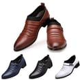 thumbnail image 2 of YUEHUA Mens Dress Shoes Casual Business Oxford Derby Orthopedic Leather Shoes Simple Lace-up Walk Loafers Flats Shoes for Men, 2 of 9