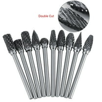 Metalworking Tool, Metal Rotary Bit,10pcs Tungsten Carbide Steel Rotary Files Burr Set 3mm Shank 6mm Cutting Head Diameter