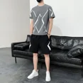 thumbnail image 3 of Camisetas, pantalones cortos, trajes para hombre, estampados, jogging, gráficos, ropa deportiva para gimnasio, jogging, conjuntos para hombre, running, novedad, camisetas y tops a juego, básicos, XL, 3 of 4
