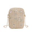 thumbnail image 2 of Bolso para Paja Con Flores para Mujer Bolso Hobo Ganchillo Bolso Playa Verano para Mujer (caqui), 2 of 9