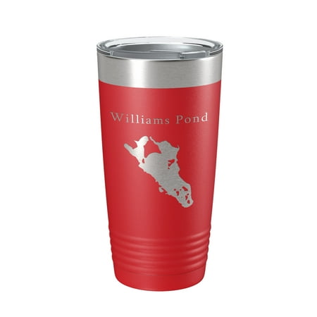 

Williams Pond Tumbler Lake Map Travel Mug Insulated Laser Engraved Coffee Cup Connecticut 20 oz Red