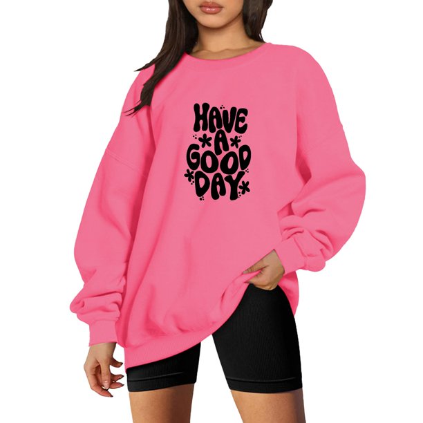 Gibobby Sudaderas para mujer oferta Sudadera de Mujer con Estampado Cool Cómoda y Juvenil(Rosa caliente,CH)