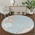 thumbnail image 3 of MDA Home Glamour Teal/Cream/Brown Polypropylene Area Rug - 5'2" Round, 3 of 3