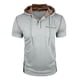thumbnail image 4 of Ceisia Men's Slim Fit Contrast Hooded Henley Short Sleeve Shirt with Chest Pocket Gifts, 4 of 6