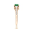thumbnail image 3 of ANGARA Natural Classic Prong Set Round Emerald and Diamond Three Stone Ring in 14K Rose Gold for Women (Size-5mm) | May Birthstone, Anniversary, Jewelry Gift for Women | Natural Emerald Ring, 3 of 9