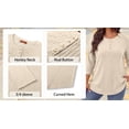 thumbnail image 6 of WellSize 3/4 Sleeve Blouses for Women Plus Size Henley Shirts Casual Crew Neck Tunic Tops Trendy Fall Pullover, 6 of 10