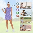 thumbnail image 5 of Women’s Sleeveless Golf Tennis Dress with Inner Shorts Ruffle Sleeve Collared Button Front Athletic Skirted Outfit with Pockets, 5 of 6