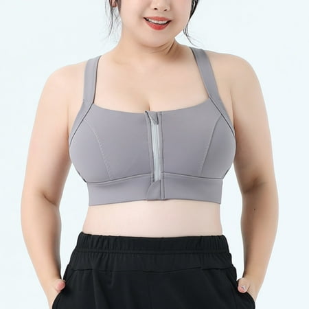 

GaThRRgYP Bras for Women Clearance Women s Color Matching Front Zipper Sports Underwear Shockproof High Strength Latex All-in-one Yoga Running Beautiful Vest