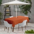 thumbnail image 2 of Vargottam Indoor/Outdoor Tablecloth 58" x 82" Inch Rectangular Tablecloth with Umbrella Hole & Zipper, Waterproof Patio Table Cloths, Spring/Summer Table Covers for Backyard /BBQs - Orange, 2 of 6