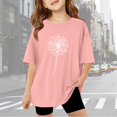 thumbnail image 2 of Girls Summer Clothes Size 9-10 Short Sleeve Casual Round Neck Fashion Cute Print T-Shirt Soft and Comfortable Oversized Pullovers(Print, X01-Pink, 9-10 Years), 2 of 6