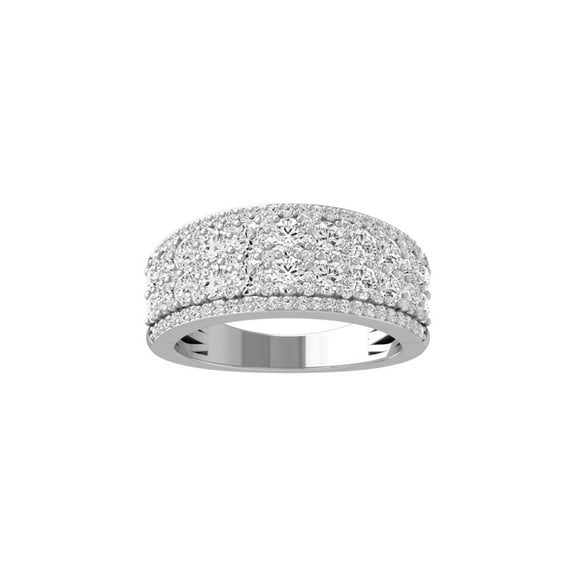 ARAIYA FINE JEWELRY 14K White Gold Diamond Wedding Anniversary Band Ring (1 1/2 cttw, I-J Color, I2-I3 Clarity) Size 8