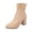 Beige, variant on Womens Ankle Boots Velvet Flat Slip On Shoes For Women Sleek Monochrome Casual Everyday Booties Footwear Brown US:5.5