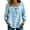 Light Blue, variant on Bow Square Neck Blouse for Women, Long Sleeve Puff Sleeve Top - Casual Solid Color Tunic Shirt with Tie Front Detail Light Blue M