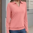 thumbnail image 7 of Horkkom Long Sleeve Shirts for Women Solid Color V Neck Tops Casual Comfy Fall Outfits for Women 2025 S, 7 of 7