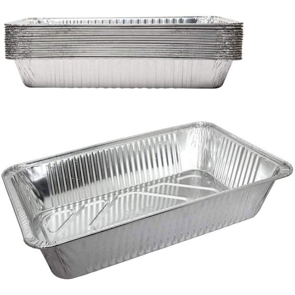 Durable Disposable Aluminum Foil Steam Roaster Baking Pans, Deep, Heavy Duty Baking Roasting Broiling 21 x 13 x 3.5 inches Thanksgiving Turkey Dinner 15 15