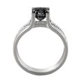 thumbnail image 4 of 3.20 CTW 14K White Gold Black Diamond Ring with Diamonds Bridge Vintage Princess, 4 of 4