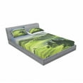 thumbnail image 3 of Nature Bedding Set with Sheet & Covers, Rising Sun in the Valley Dark Cloudy Sky Landscape Dramatic Pastoral Heaven Print, Printed Bedroom Decor 2 Shams, 4 Sizes, Green Blue, by Ambesonne, 3 of 3