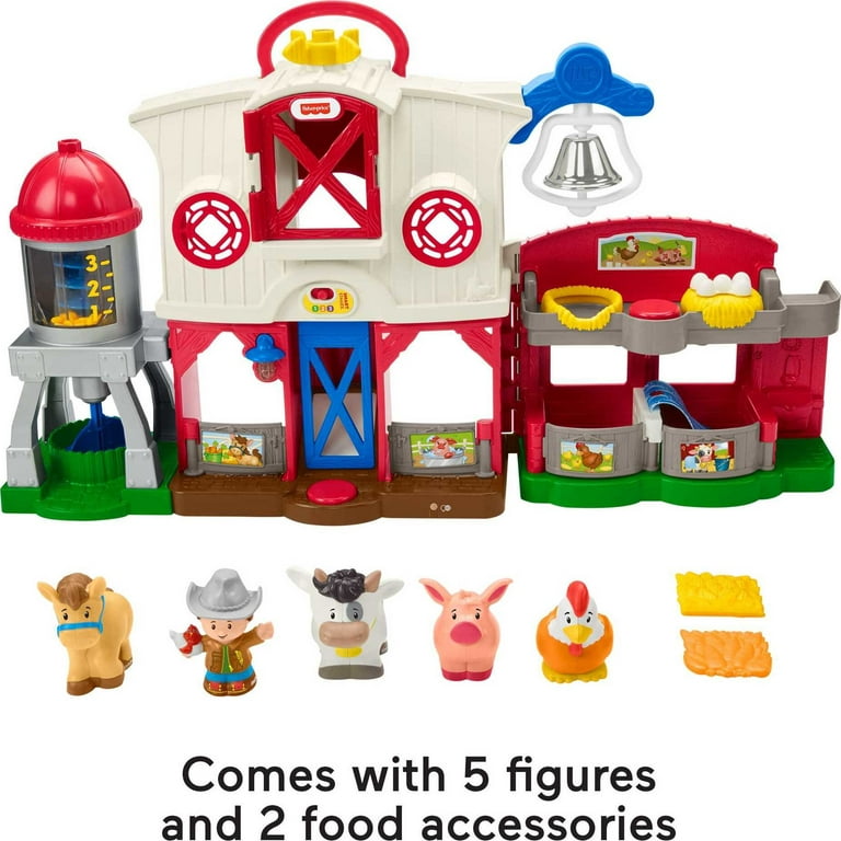 Fisher-Price Little People Caring for Animals Farm Playset Electronic  Toddler Learning Toy