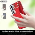 thumbnail image 2 of Allytechgroup Galaxy S22 Plus Case with Keychain, Luxury Girly PU Leather Back Cover Bracket Stand Shockproof Bumper Drop Proof Phone Case Cover for Samsung Galaxy S22 Plus, Red, 2 of 8