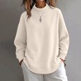 thumbnail image 6 of GZWYHT Mockneck Sweatshirt Clothes for Women Pullover Sweaters for Women Fashion Clothing Long Sleeve Turtleneck Tops Plain Mock Neck Sweatshirt Fall Clothes Fall Sweatshirts for Women Beige L, 6 of 8