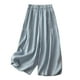 thumbnail image 3 of WILLBEST Pantalones Casuales para Mujer: elegantes Pantalones Anchos de Cintura Alta, Holgados, de Lino Fino, Ideales para Cualquier Ocasión y Viaje. Pantalones de Verano Cómodos y a La Moda. Mediana, 3 of 3