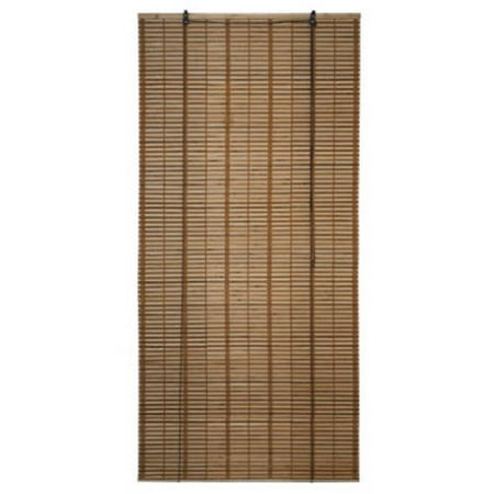 ALEKO BBL46X64BR Bamboo Midollino Wooden Roll-Up Blinds with Light-Filtering Shades, Light Brown