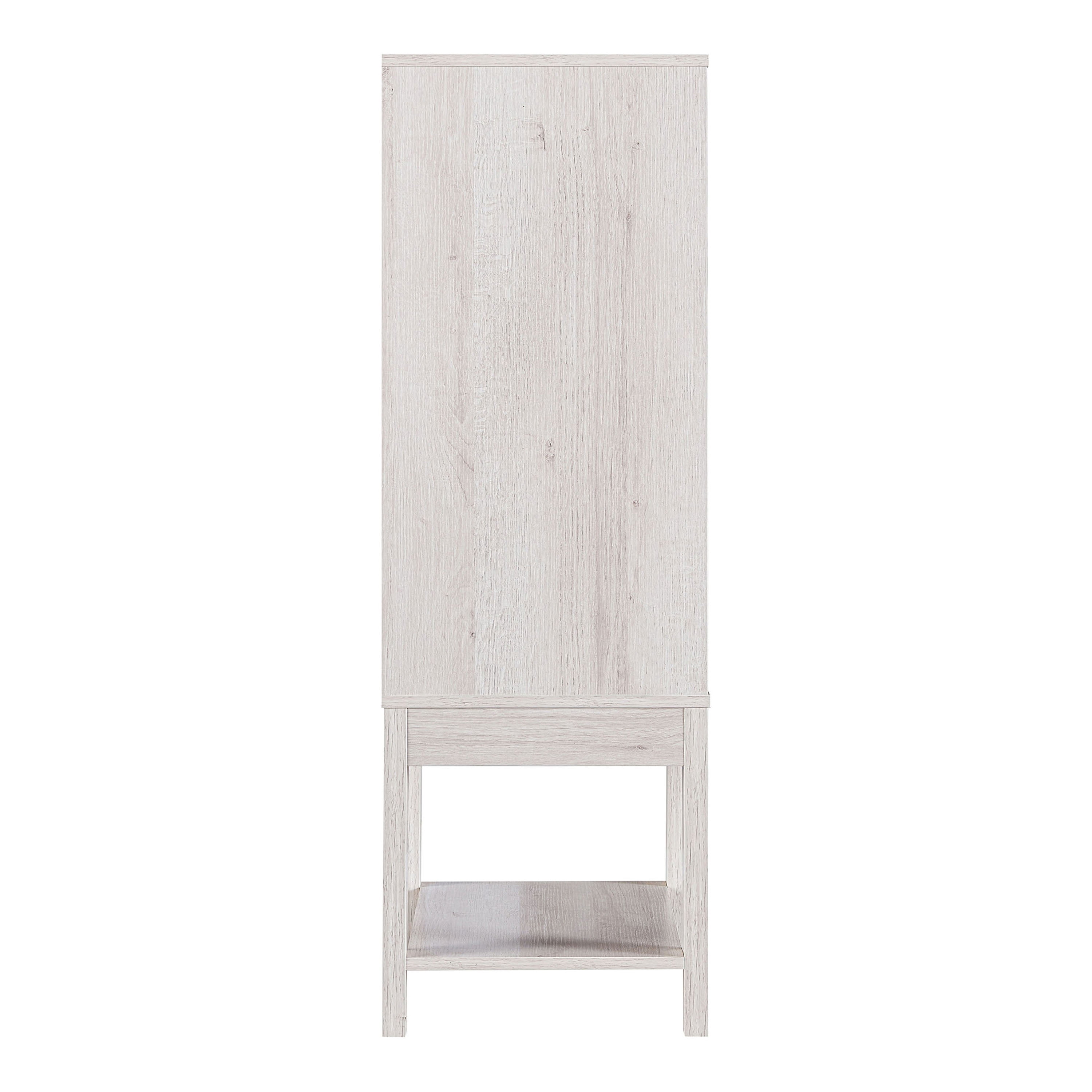 Furniture of America Morg 24"Width Wood 9-Bottle Wine Cabinet with Doors, White Oak