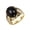 Gold Black, variant on Gemstone Rings for Men Oval Brown Black Stainless Steel Silver Gold Plated Personalized Statement Vintage Dainty Jewelry Silver Brown Size 11