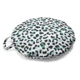 thumbnail image 1 of Leopard Round Floor Cushion with Handle, Abstract Colored Animal Skin Print Spots Pattern Cold Tones, Decorative Pillow for Living Room & Dorms, 18" Round, Sea Green Charcoal Grey, by Ambesonne, 1 of 4