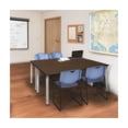 thumbnail image 3 of Regency Kee 72 x 24 in. Training Table- Neo Walnut Top, Chrome Legs & 2 Zeng Chairs- Blue, 3 of 9