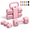 Pink-Set, variant on Black Set 2-in-1 Adjustable Dumbbell Set, 2.2lbs to 12.1lbs 4-Level Home Gym Weights