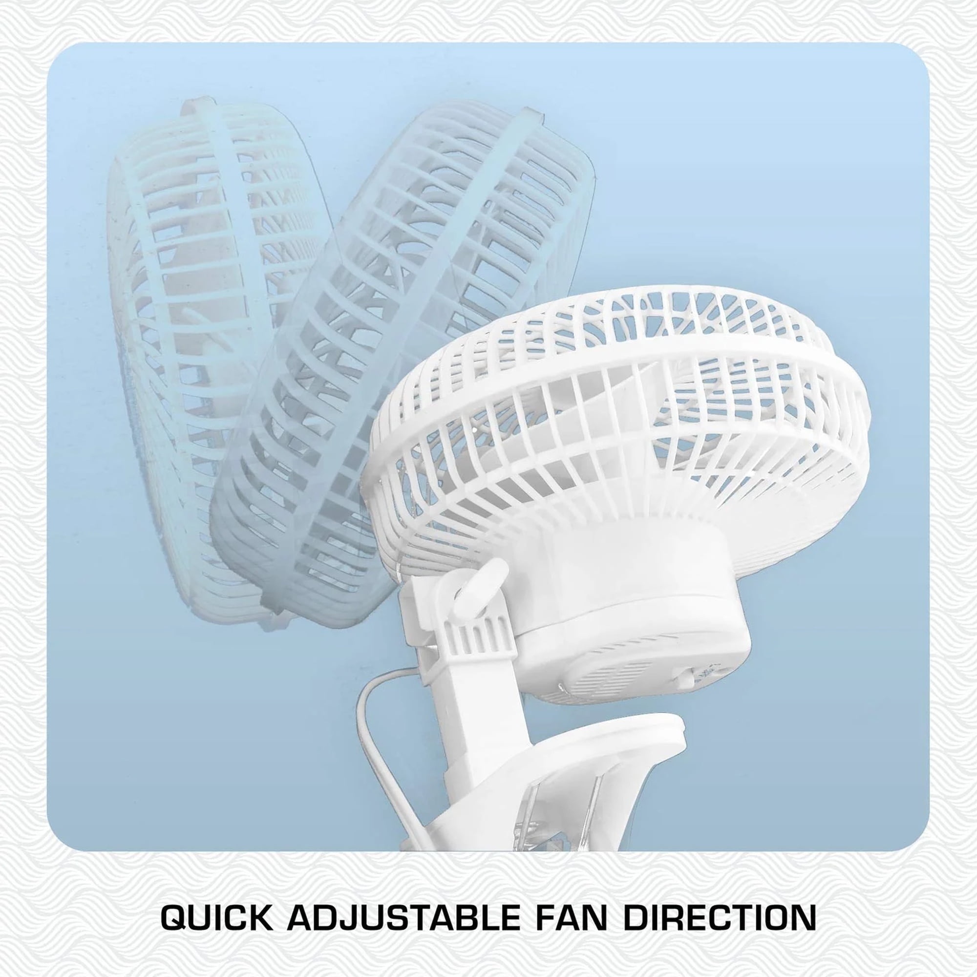 Hurricane Classic  6" Clip Fan 2 Speed Table Fan w/ Adjustable Tilt, White