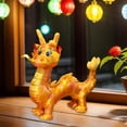 thumbnail image 4 of Juguete de dragón, animal de peluche de dragón, adorable dragón chino para sala de estar y dormitorio. Amarillo, 4 of 7