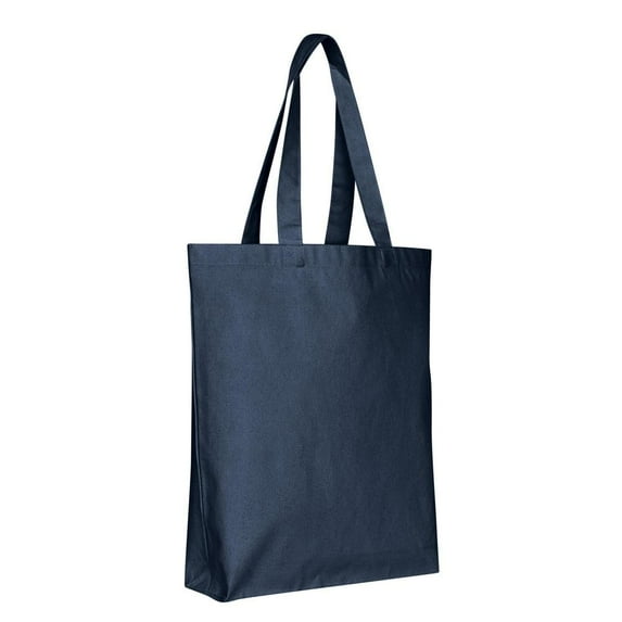 Canvas Tote Bags Bulk - Blank Canvas Bags w/ Bottom Gusset | TG200 - Set of 6, Navy