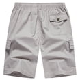 thumbnail image 6 of Cargo Shorts for Men Elastic Waist Straight Leg Loose Fit Casual Knee Length Hiking Work Shorts with Pockets, 6 of 7