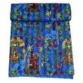 thumbnail image 3 of indian quilts single size, Handmade Kantha Quilt Cotton Bedspread, Indian Vintage Kantha Throw Blanket, Reversible Floral Patchwork Quilt, 3 of 7