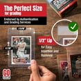 thumbnail image 2 of Semi Rigid Card Holders for PSA, SGC, BGS, CSG Grading – 100 Bundle - Baseball Card Sleeves - 50 Card Holders for Trading Cards + 50 Soft Sleeves – 3-5/16” x 4-7/8” with 1/2” Lip, 2 of 4