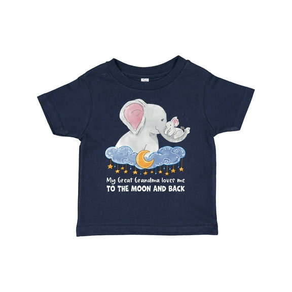 Inktastic My Great Grandma Loves Me to the Moon and Back Elephant Boys or Girls Toddler T-Shirt