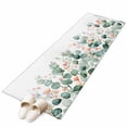 thumbnail image 2 of Runner Rug 2 x 6 Ft, Eucalyptus Leaves Washable Non-Slip Floor Mat for Kitchen Hallway/Entryway, Watercolor Green Red Flower Plant Long Kitchen Runner Area Rugs for Living Room, Low-Profile, 2 of 7