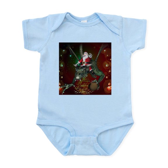 CafePress - Funny Santa Claus Flying With A Dragon Body Suit - Baby Light Bodysuit, Size Newborn - 24 Months